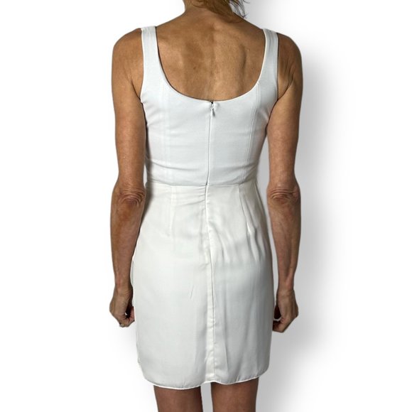 Bailey 44 White Sleeveless Mini Dress Chiffon Sarong Skirt Synergetic Size XS - Picture 4 of 6
